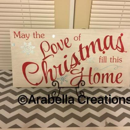 Love of Christmas hand painted wood..