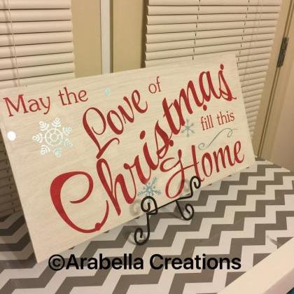 Love of Christmas hand painted wood..