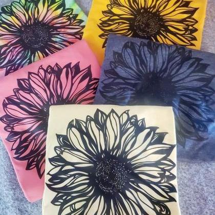 Sunflower Tee. Black Sunflower. Sunflower Outline...