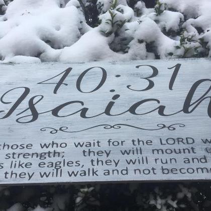 Isaiah 40:31 12x24 Hand Painted Wood Sign