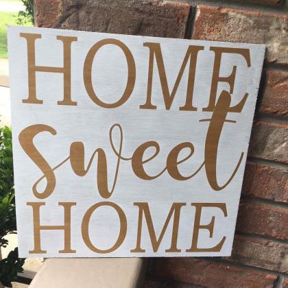 Home Sweet Home 12x12 Hand Painted Wood Sign