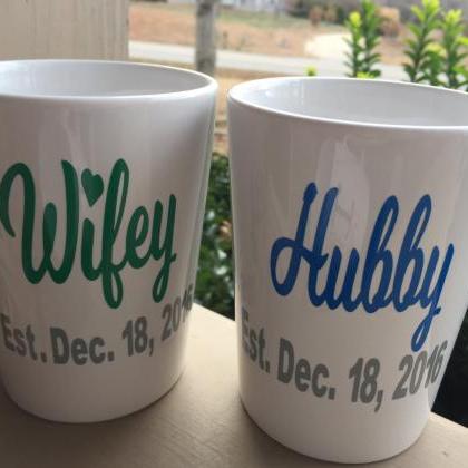 Wifey And Hubby Est Coffee/tea Mug Set