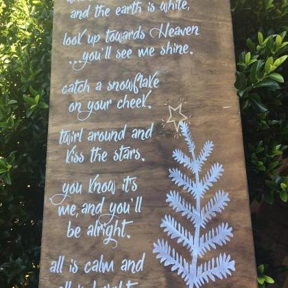 12x24 Hand Painted Christmas Memorial Sign. Lost..