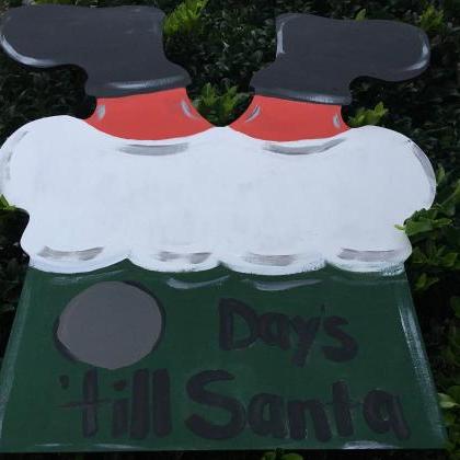 Hand Painted Santa Boots Christmas Countdown...