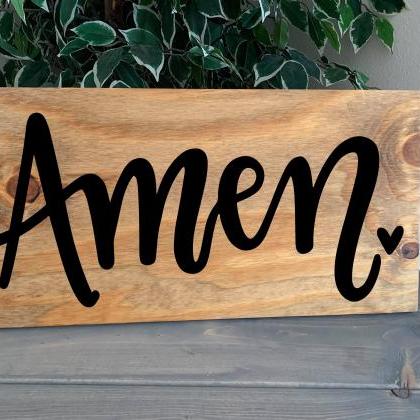Amen. Hand Painted Wood Sign. Farmhouse Sign...