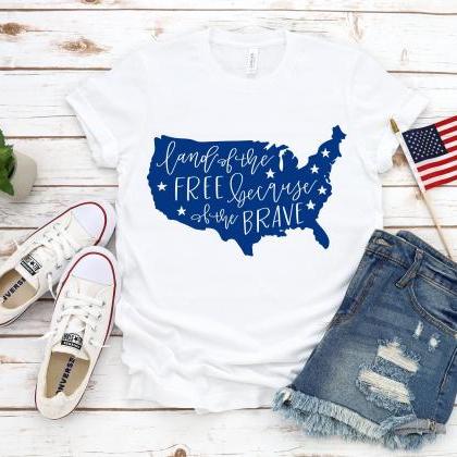 Land Of The . Summer Shirts.independence Day. 4th..