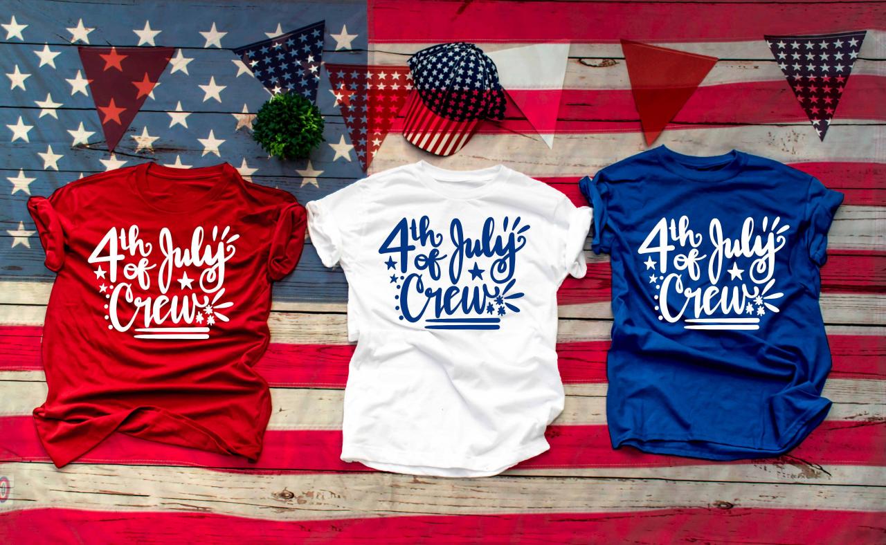 4th Of July Crew.family Shirts.independence Day. 4th July Shirt.red White And Blue.july4th.crew Shirts. Independence Day. .