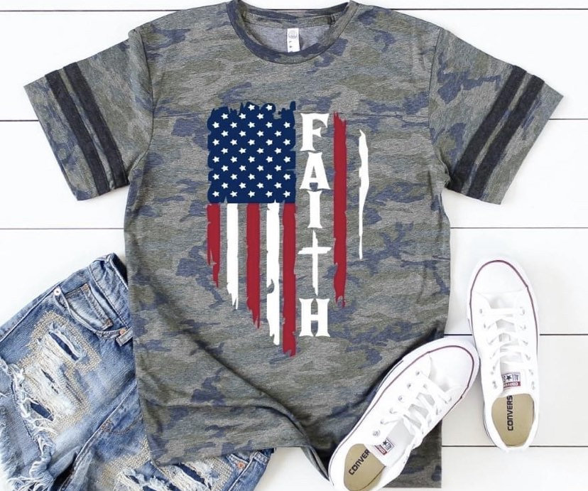 Faith. American Flag. Independence Day. 4th July Shirt. Red White And Blue. July4th.land Of The .
