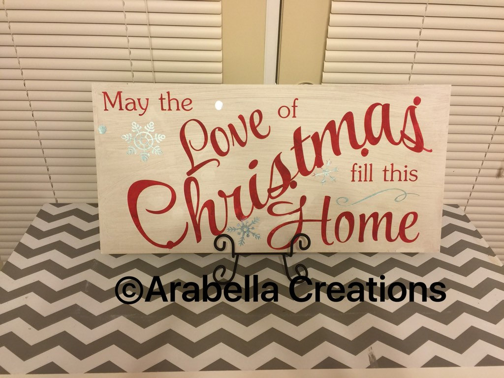 Love of Christmas hand painted wood sign
