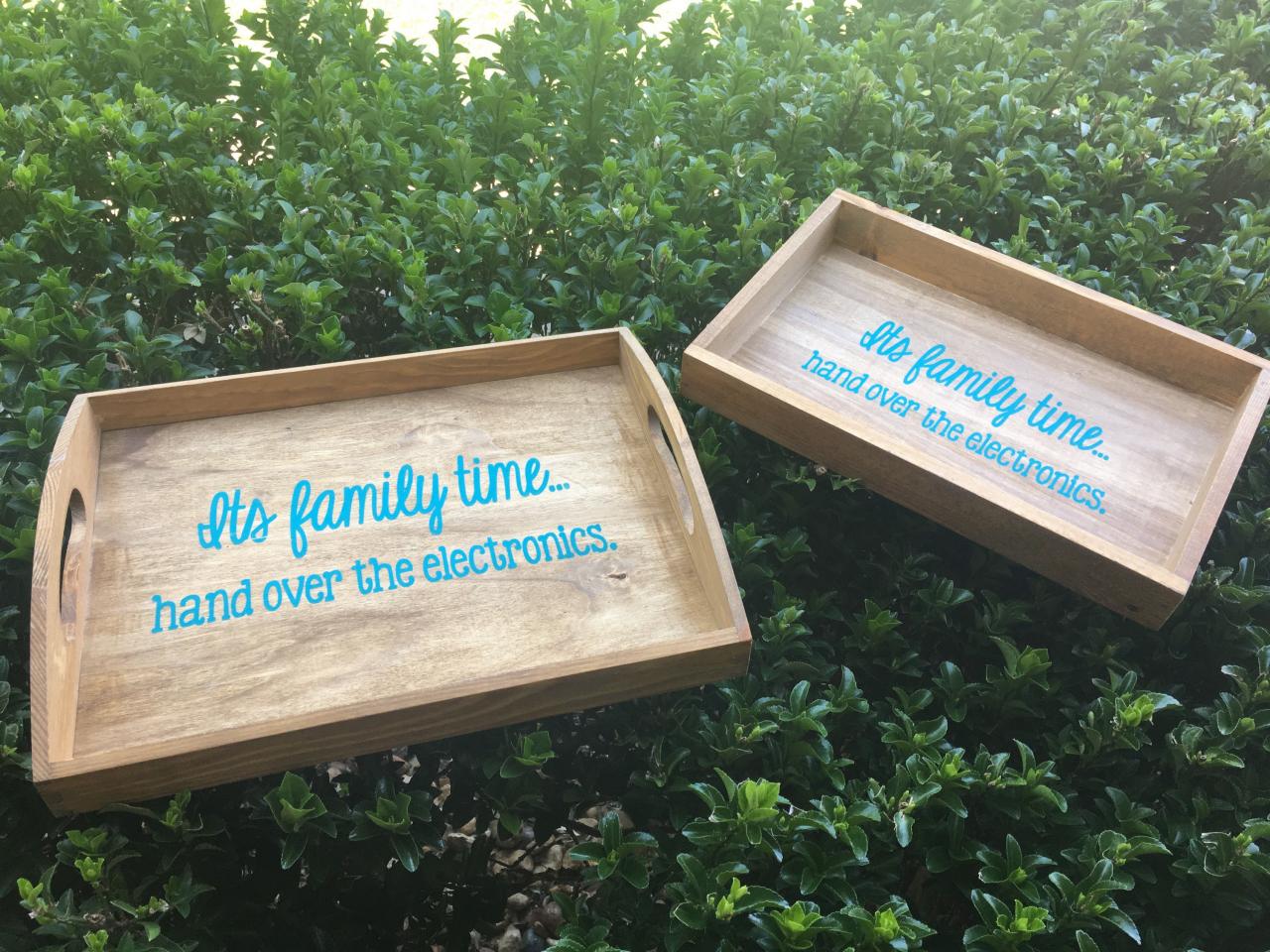 Family time electronics hand painted wood box. Its family time hand over the electronics. 2 sizes/ options. Lake time.