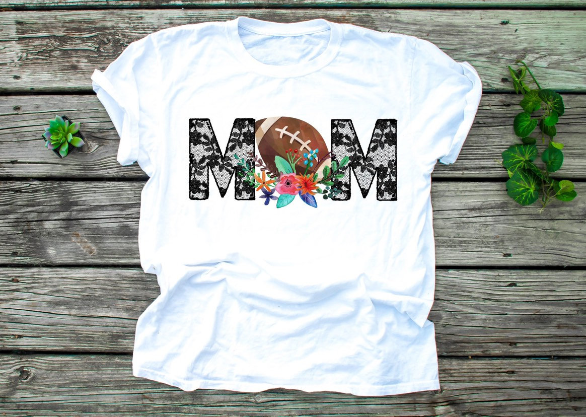 Football Mom. Football And Lace. Football Mom Shirt. Raglan. Sublimation Shirt.