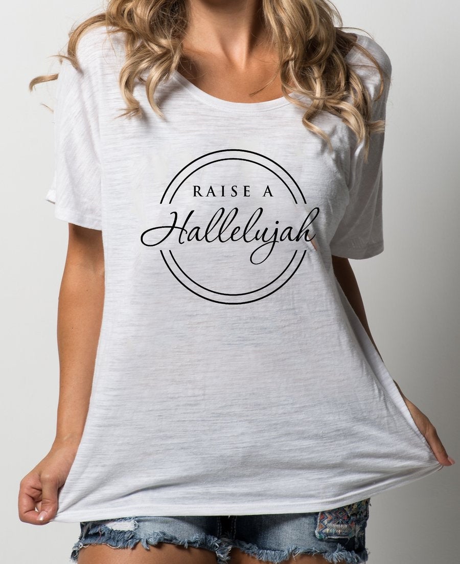 Raise A Hallelujah. Church Shirt. Long Sleeve Or Short Sleeve Bella Canvas Screen Print. I Love Jesus. Have Faith. Prayer Room.