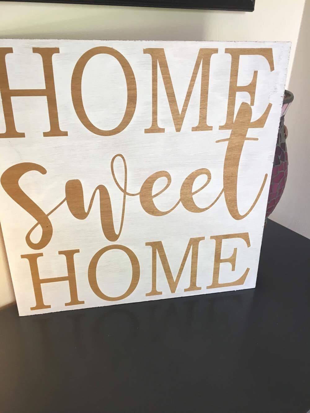 Home Sweet Home 12x12 Hand Painted Wood Sign