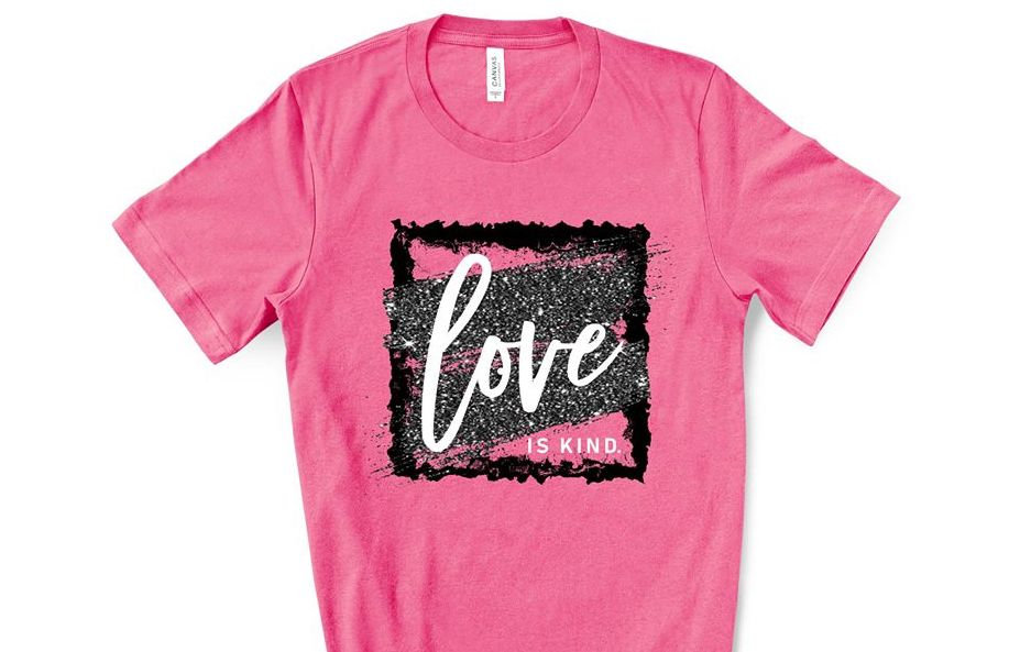 Love Is Kind. Valentines Day Graphic Tees- Bella Canvas. Screen Print. Love Is. Be Kind. Valentines Day Tee