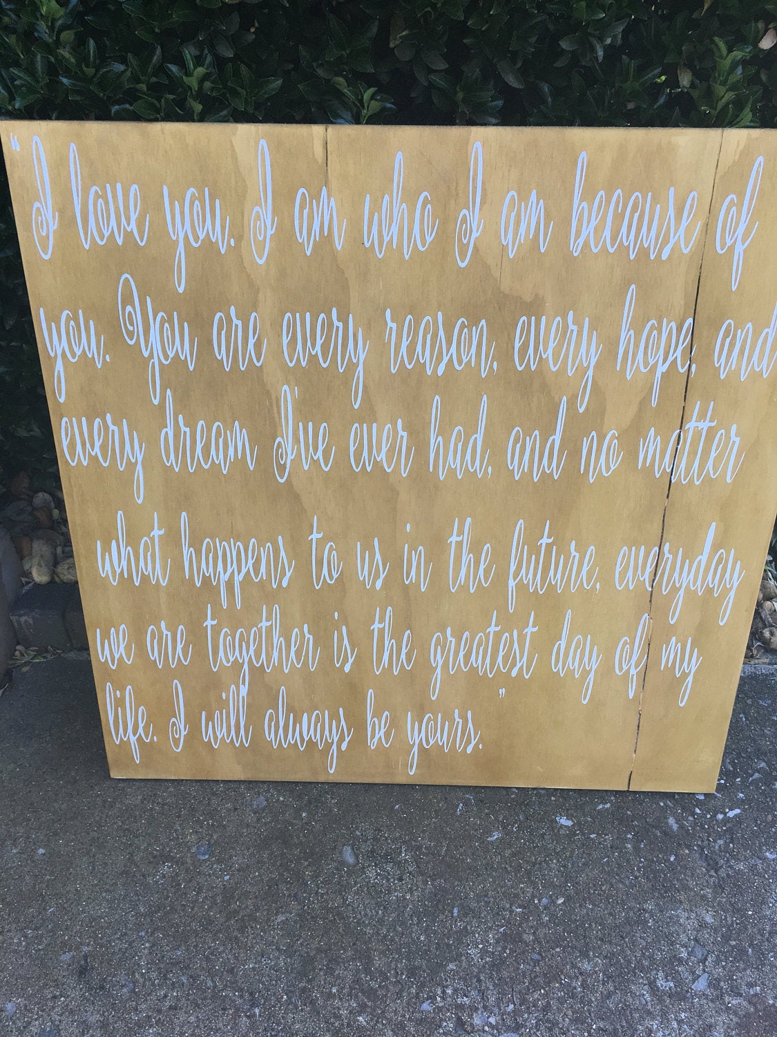 You Are Every Reason, Every Hope And Every Dream 24x24 Hand Painted Wood Sign