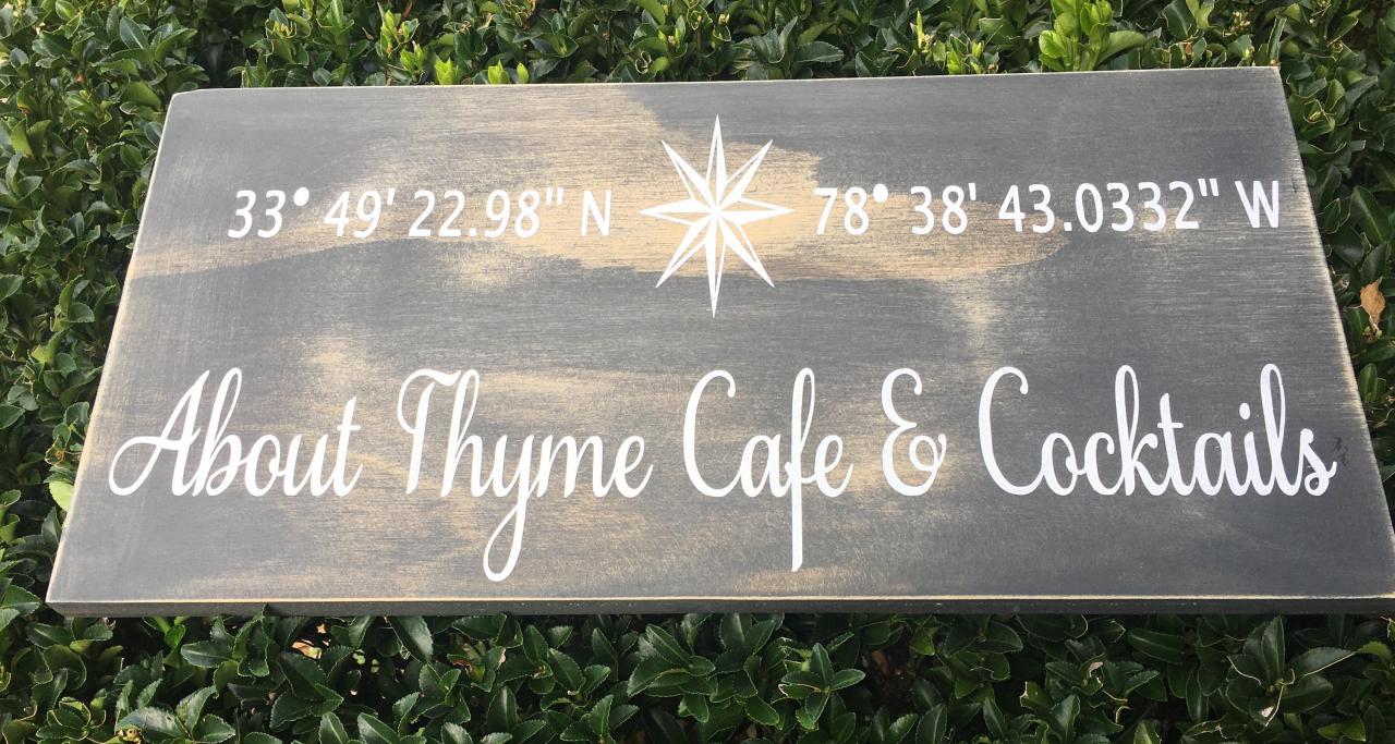 Hand Painted Coordinates Sign. Anniversary Gift. Housewarming. Coordinates Sign