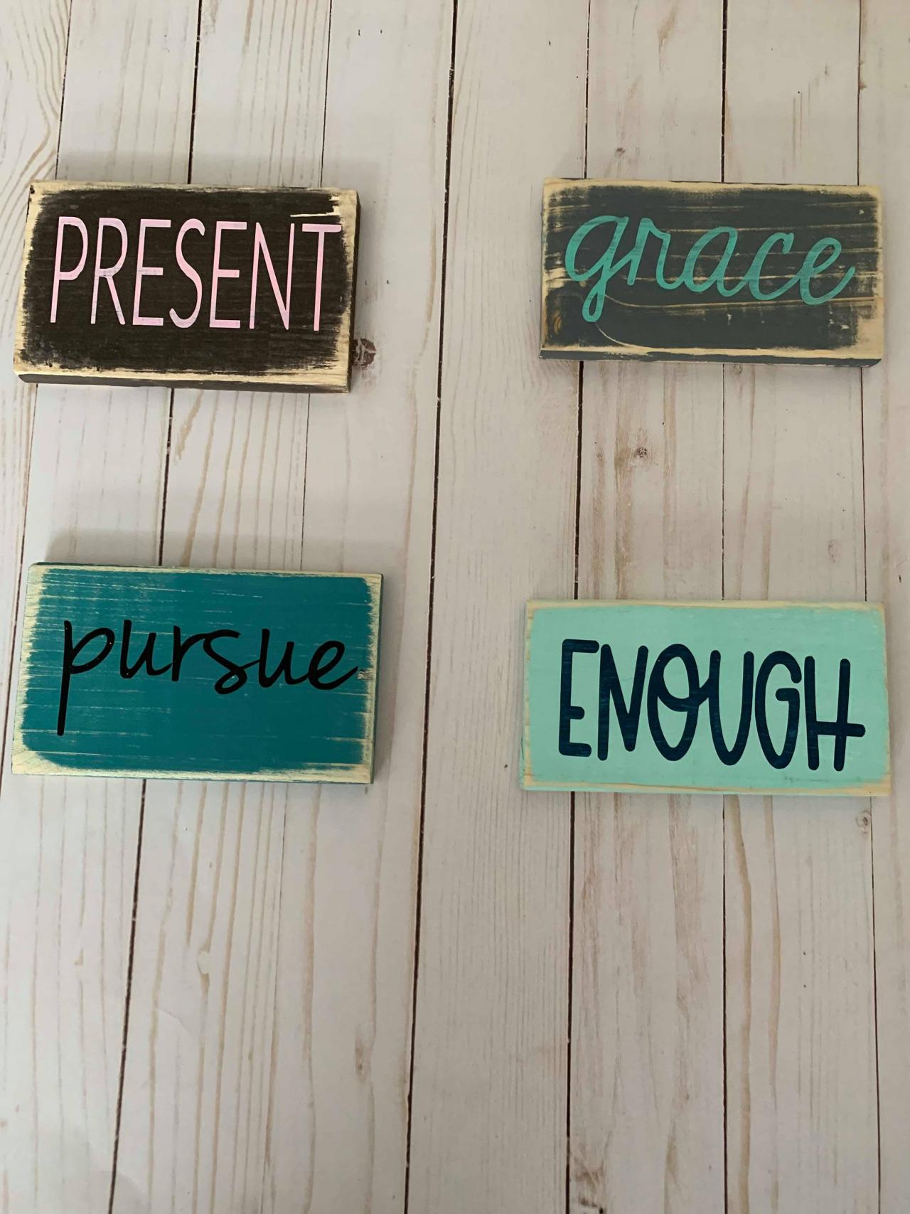 3x5 Shelf Sitter. Word Of The Year. Shelf Sign . Small Wood Sign. Encouragement.motivation.