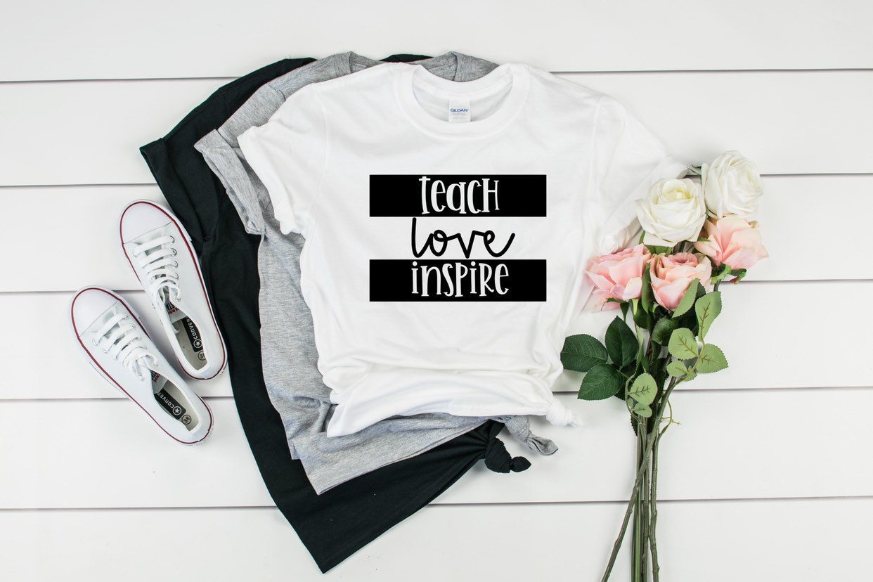 Teach. Love. Inspire.Teacher Shirt. Teacher Appreciation. Teacher Shirts.Teacher Tee.Teacher Gifts. Teacher life.
