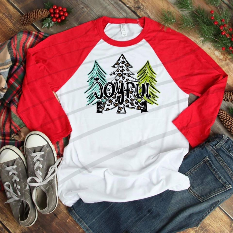Joyful Shirt. Joyful Holiday Shirt. Screen Print. Graphic Tees. Christmas Tres Next Level. Bella Canvas. Christmas Tee