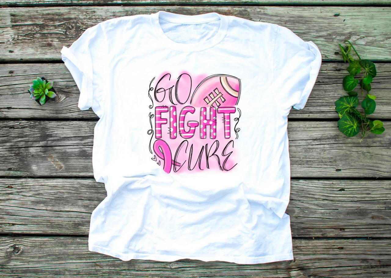 Go.Fight.Cure.In October we wear Pink..October.Pink Pumpkins.Unisex.Raglan.Sublimation.Support Breast Cancer.Football breast cancer