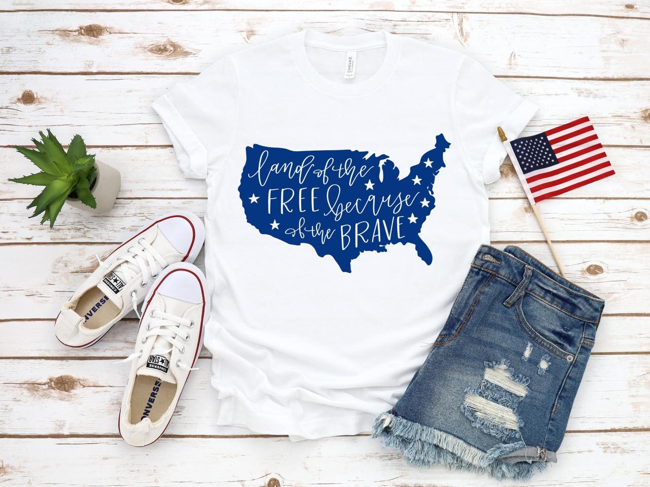 Land Of The . Summer Shirts.independence Day. 4th July Shirt. Red White And Blue. July4th. Independence Day.