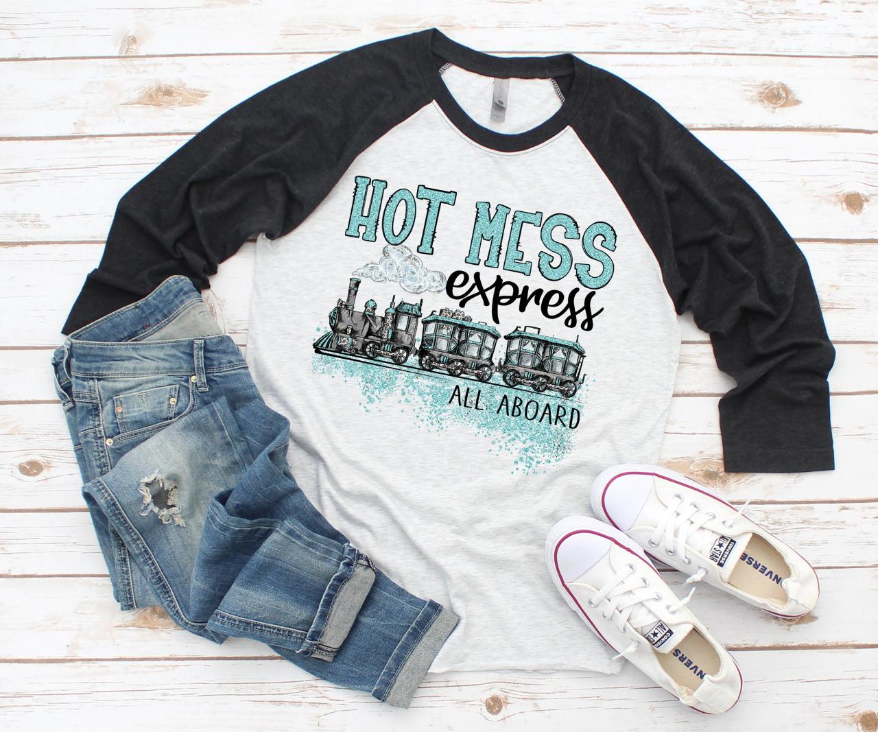 Mess Express.all Aboard. Raglan. Sublimation. Spring Fashion.next Level