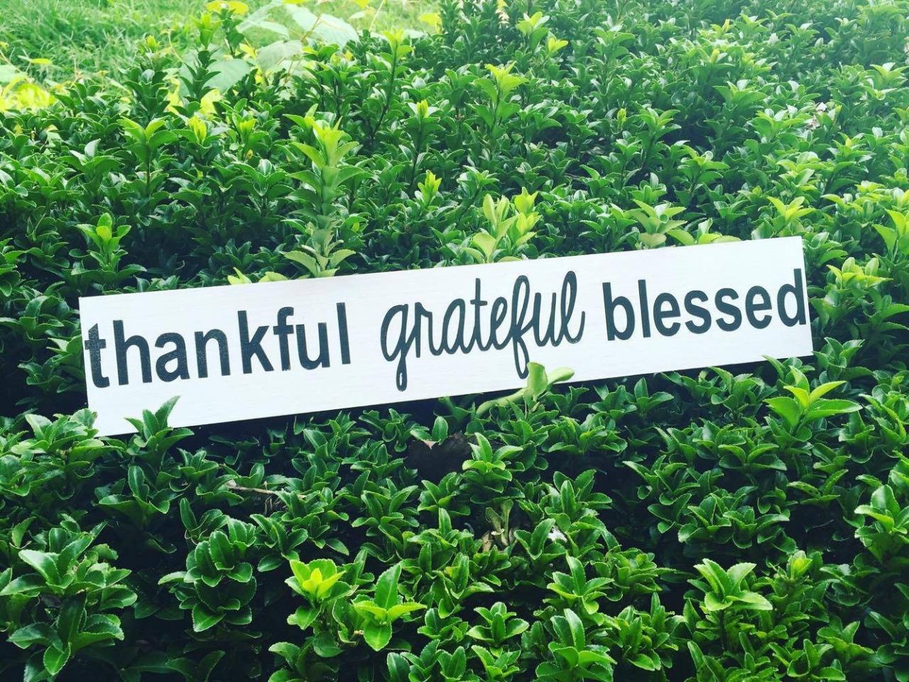 thankful grateful blessed 8x24 hand painted wood sign- Thanksgiving decor- fall decor