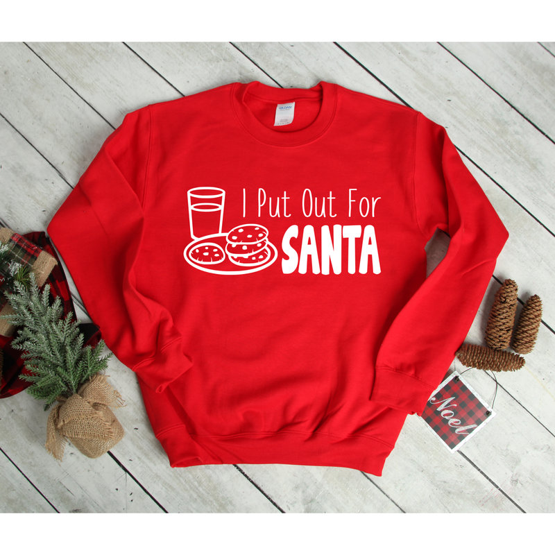 I Put Out For Santa Shirt .cookies For Santa.christmas Sweater. Christmas For Mom. Ladies Sweatshirt. Ladies Fall Fashion.