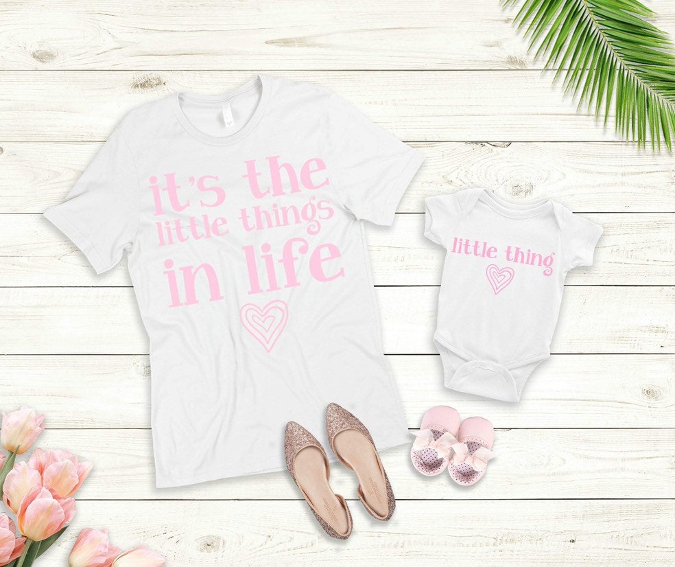It's The Little Things In Life. Little Thing. Mommy And Me Set. Bella Canvas Tee. Matching Set. Baby Outfit. Daddy And Me Set.