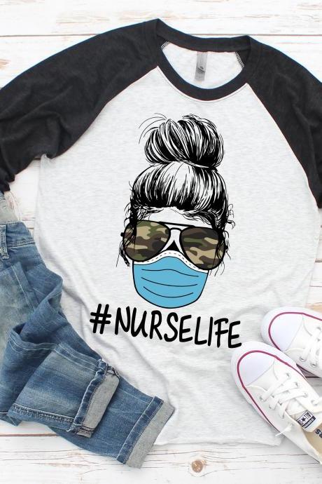 Nurse Life. #nurselife. Unisex.raglan.sublimation. Ladies Faith.next Level
