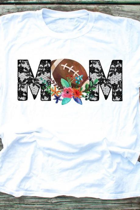 Football mom. Football and lace. Football mom shirt. Raglan. Sublimation shirt.