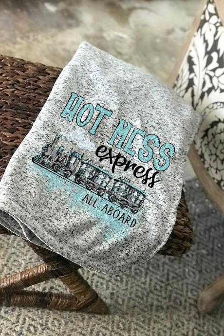 Hot Mess Express..All aboard fleece blanket. Fleece blanket. Gift Idea. Hot Mess Express.