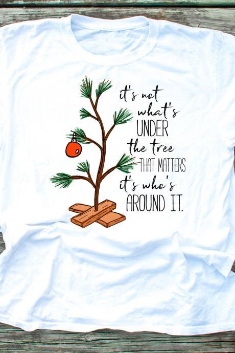It's not what's under the tree that matters, it's what's around it shirt . Charlie Brown Christmas tee. Raglan. Sublimation