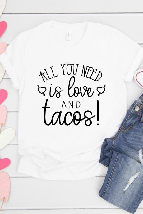 All you need is love and tacos. Valentines Day Raglan. Sublimation. Next Level. Valentines Day Tee. love.Taco Tuesday. Cinco de Mayo