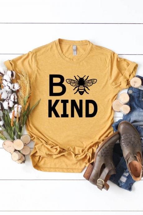 Bee Kind. Be kind. Ladies Tee. Faith. Kindness. Bella Canvas. Screen printing. Free shipping
