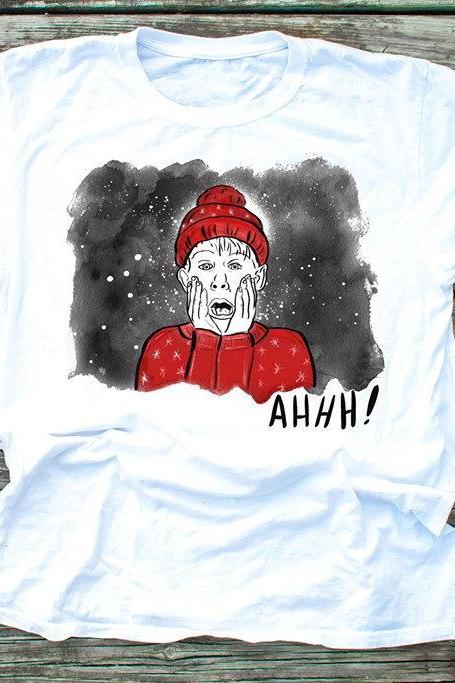 Kevin McCallister shirt. AHHHH.. Home Alone. Kevin.Tacky Christmas Shirt. Christmas tee. Raglan. Sublimation
