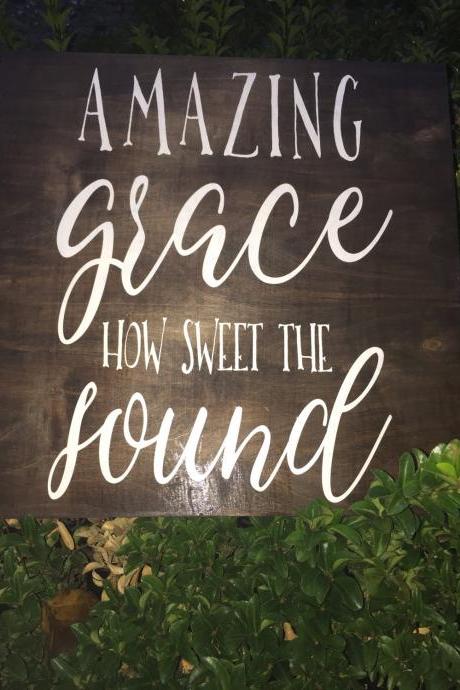 Amazing Grace hand painted wood sign