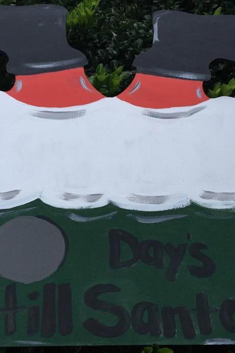 Hand Painted Santa Boots Christmas Countdown. Santa Door Hanger. Santa Chimney. Santa Countdown. Choice Of Sizes.