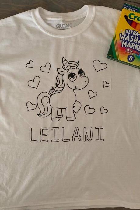 Color in Shirt for kids. Kids coloring shirt. Children easter coloring shirt. Easter gift for toddlers. Birthday gift for kids. Kids gift