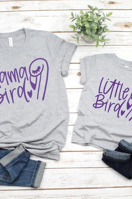 Mama Bird. Little Bird. Mommy and me set. Bella canvas tee. Matching set. New baby outfit.