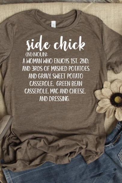 Side Chick shirt.Gobble Shirt - Thanksgiving T-shirt - Shirt - Fall Graphic Tees.Bella Canvas