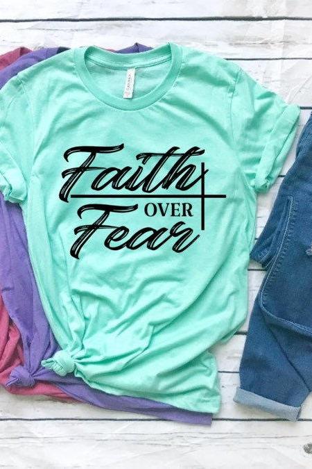 Faith over fear. Inspirational. Don't let your story end. Faith. Hope.Bella Canvas.Screen printing