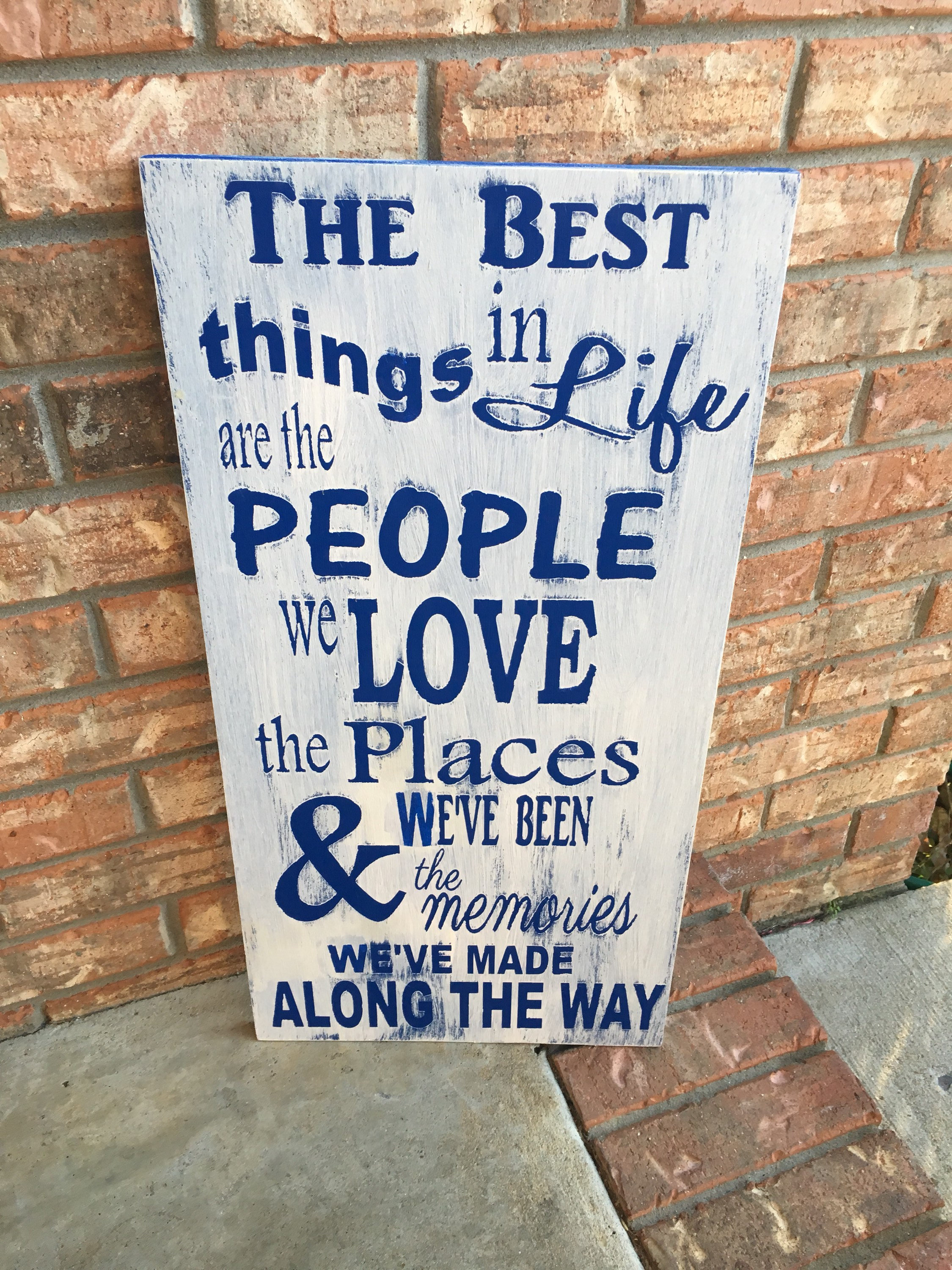 The Best Things In Life..hand Painted .wood Sign on Luulla